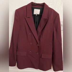 TIBI stretch viscose suiting oversized tuxedo blazer